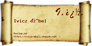 Ivicz Ábel névjegykártya