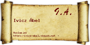 Ivicz Ábel névjegykártya