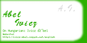 abel ivicz business card